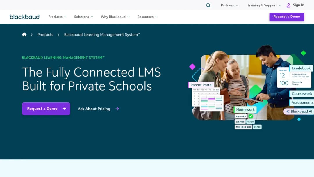 Blackbaud Learning Management System screenshot