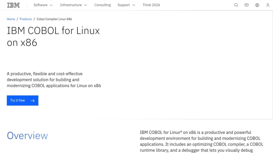 IBM Cobol Compiler Linux X86 screenshot