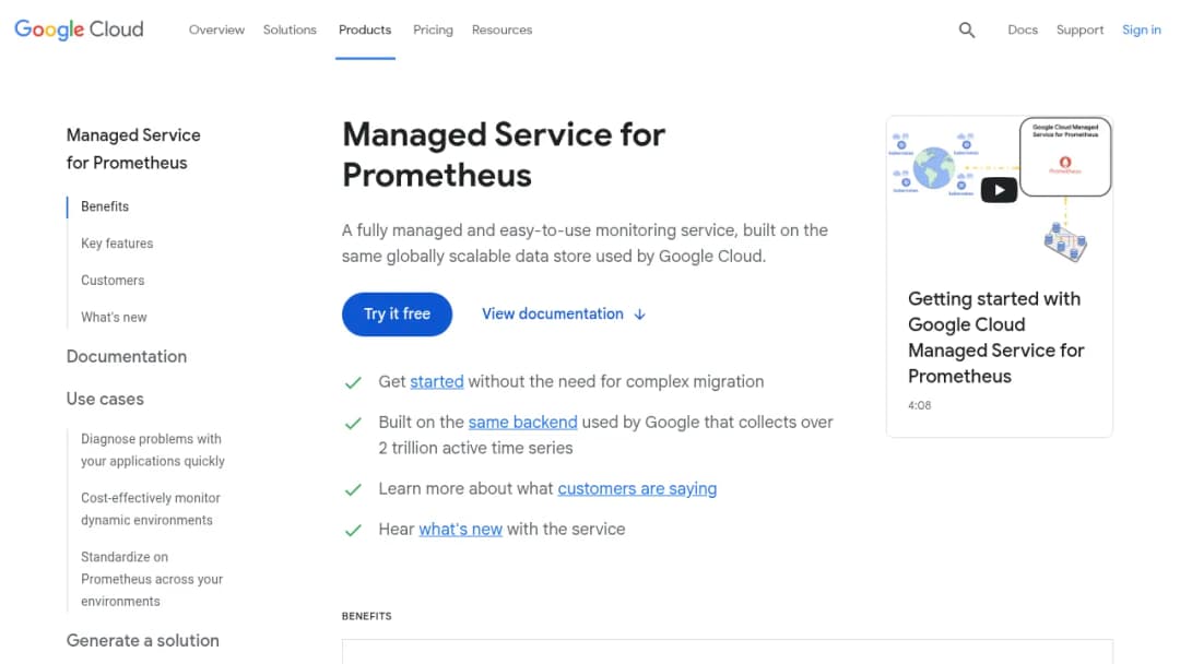Managed Service for Prometheus screenshot