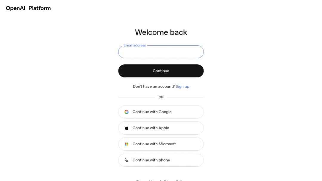 OpenAI API Platform screenshot