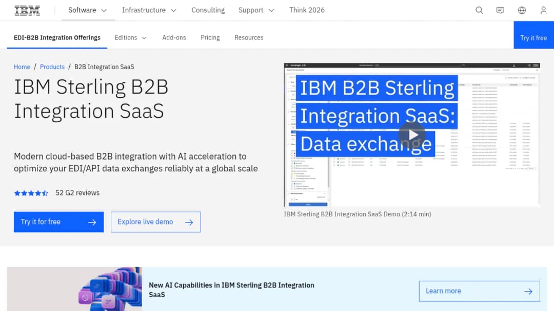 IBM B2b Integration Saas screenshot