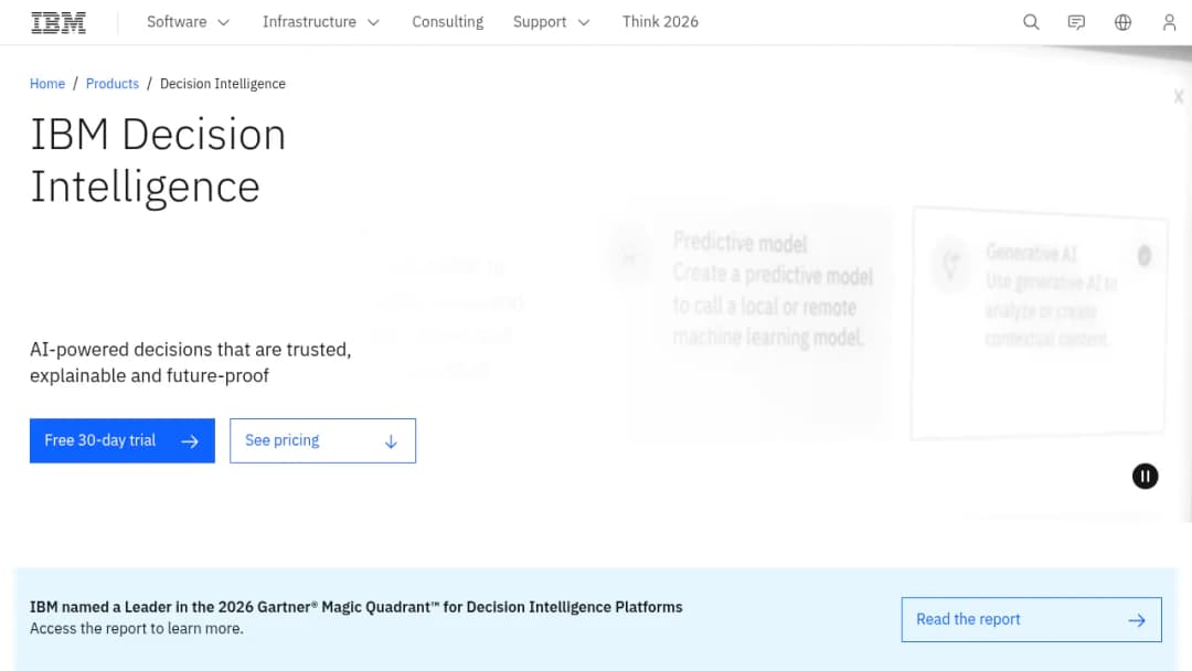 IBM Decision Intelligence screenshot