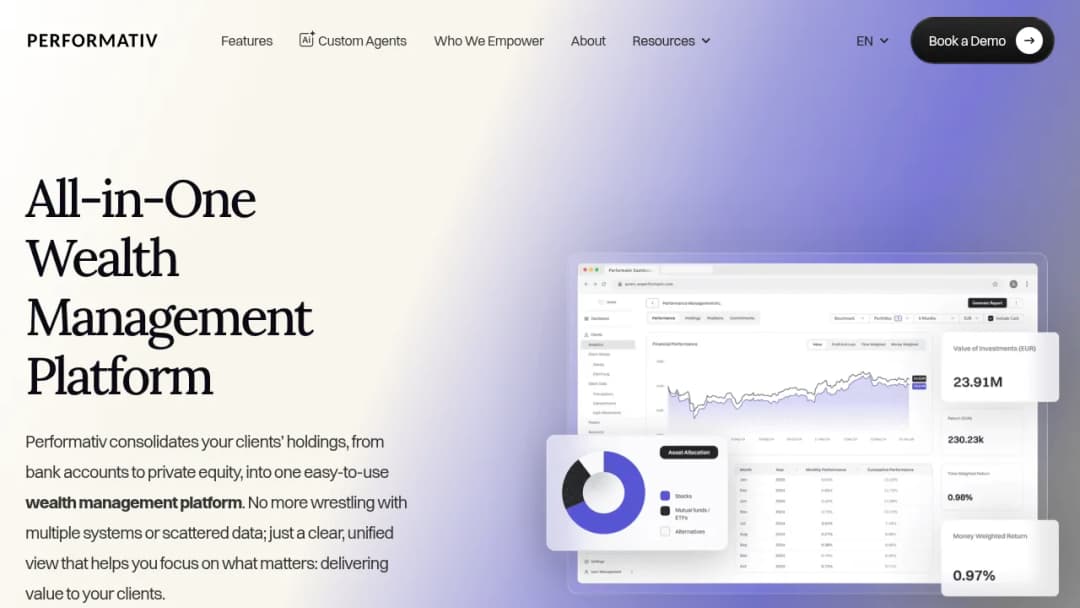 Performativ - Wealth Management Software screenshot