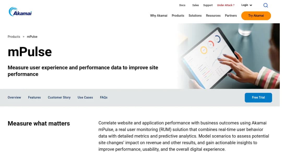 Akamai mPulse screenshot