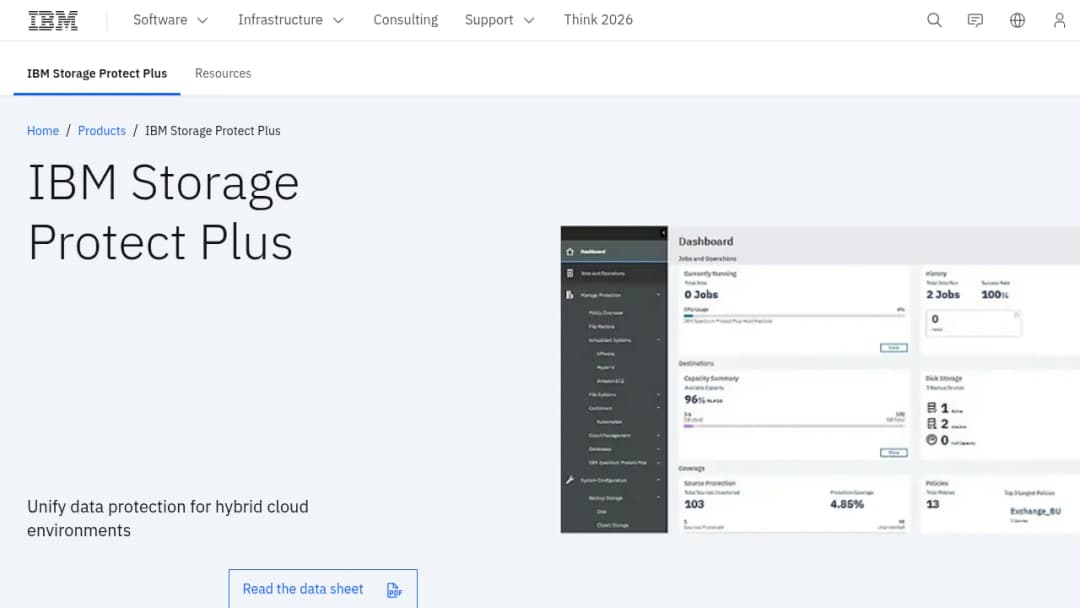 IBM Storage Protect Plus screenshot