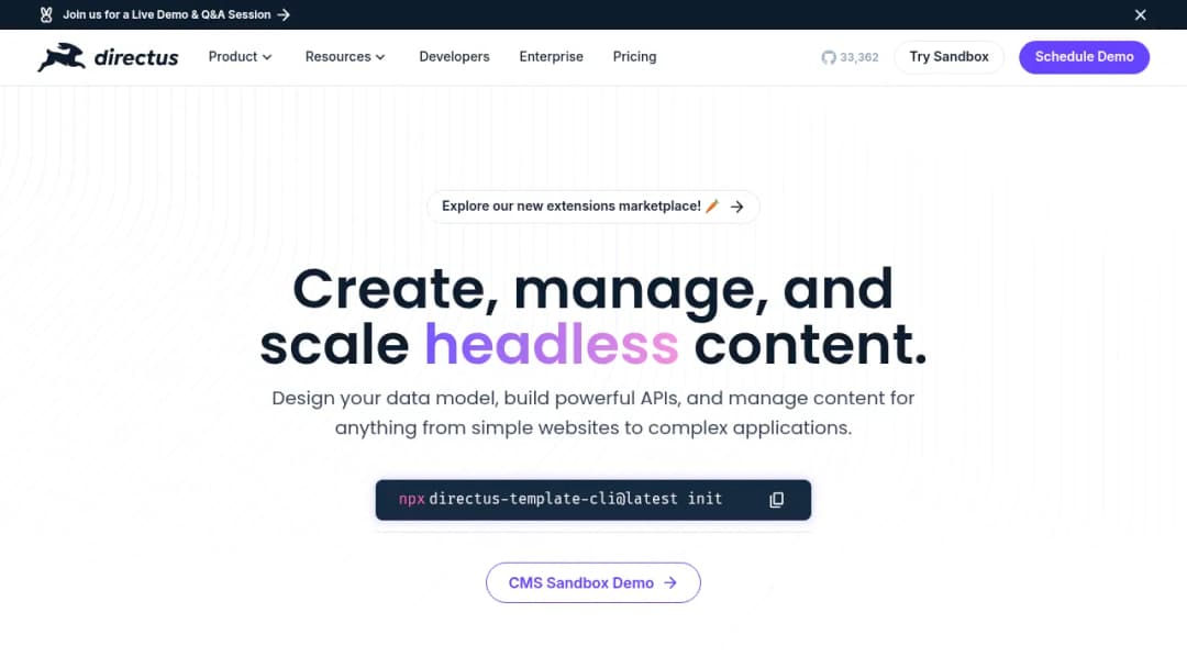 Directus screenshot