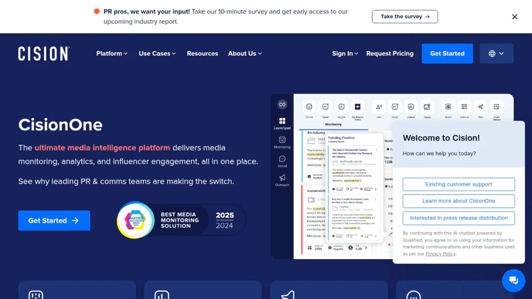 Cision screenshot