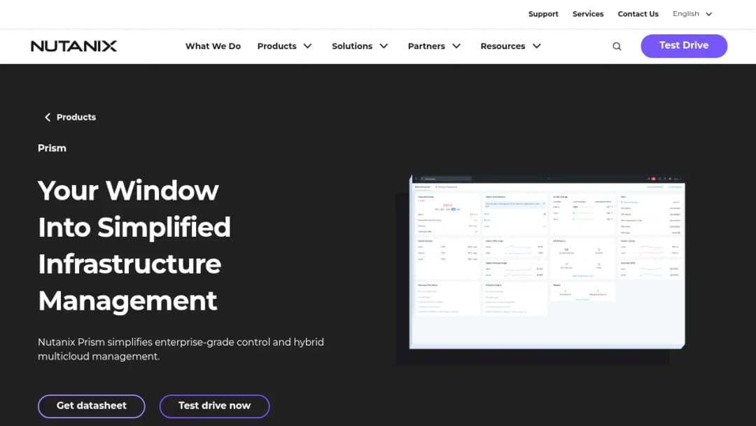 Nutanix Prism screenshot