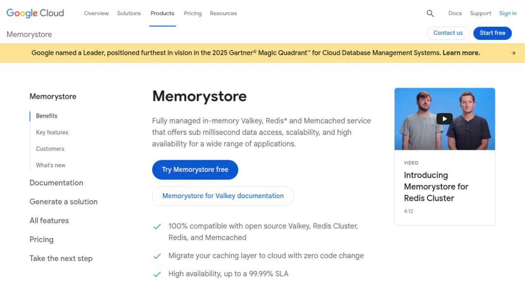 Memorystore screenshot