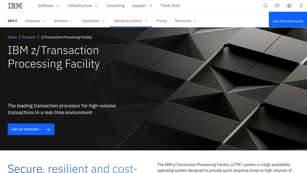 IBM Z Transaction Processing Facility screenshot