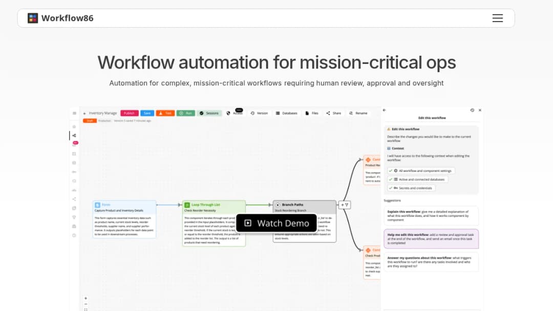 Workflow86 screenshot