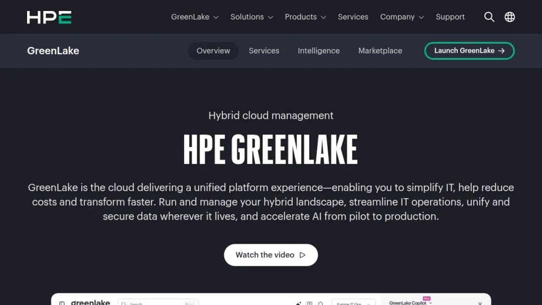 HPE GreenLake screenshot