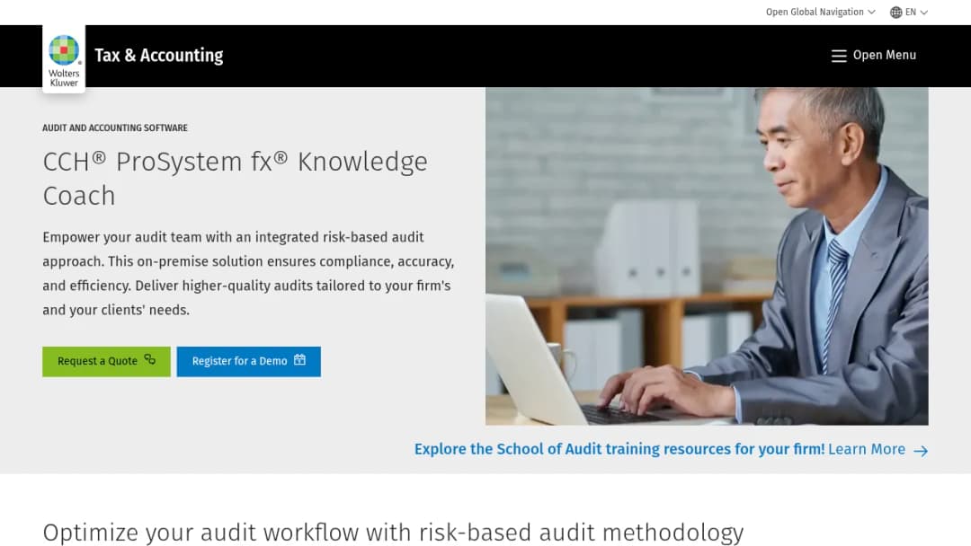 Wolters Kluwer CCH® ProSystem fx® Knowledge Coach screenshot