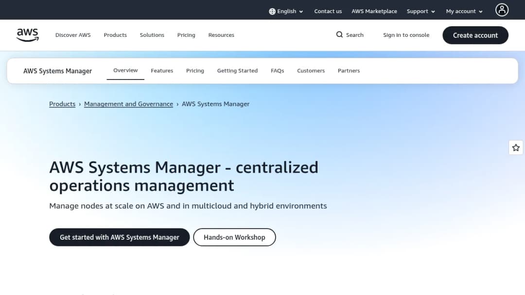 AWS Systems Manager screenshot