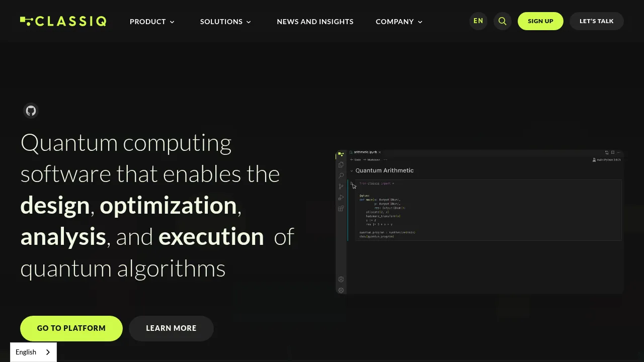 Classiq Technologies screenshot