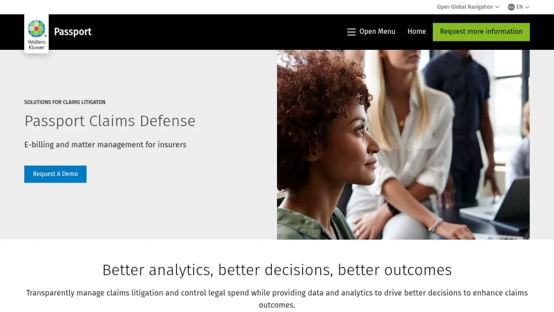 Wolters Kluwer Claims Defense | Passport screenshot