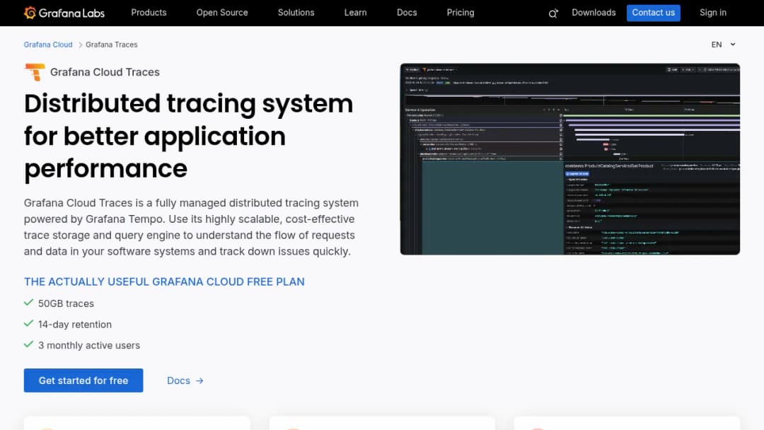 Grafana Labs Grafana Tempo screenshot