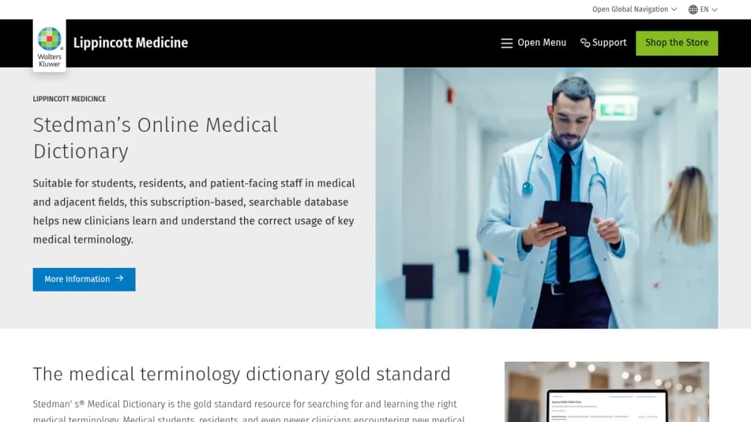 Wolters Kluwer Stedman's® Online Medical Dictionary screenshot