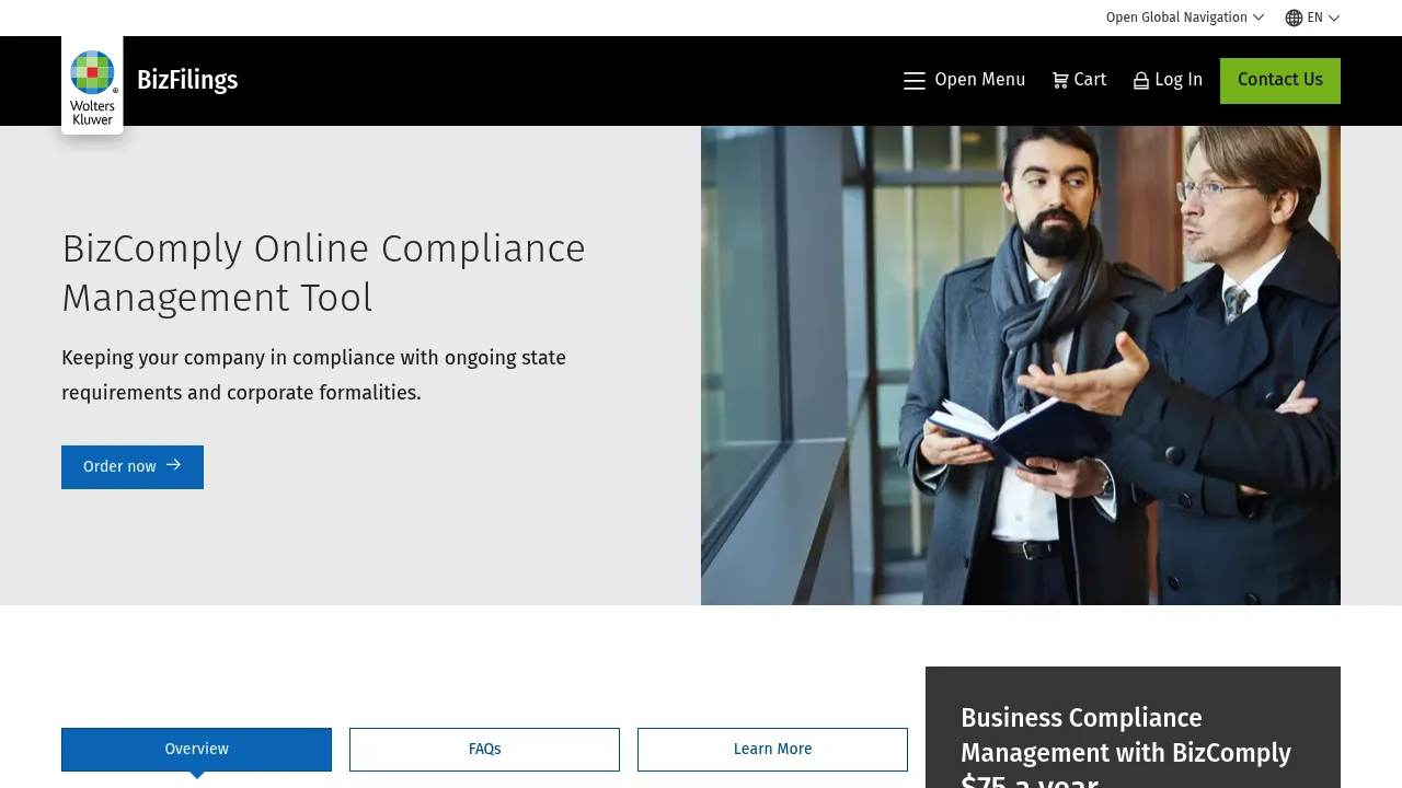 Wolters Kluwer BizComply screenshot