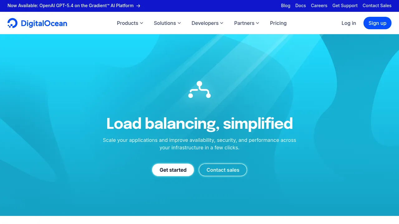 DigitalOcean Load Balancers screenshot