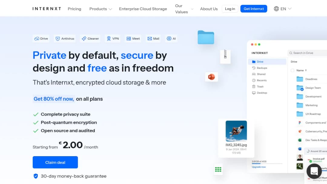 Internxt screenshot