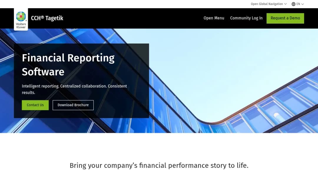 Wolters Kluwer CCH Tagetik: Financial Reporting Software screenshot