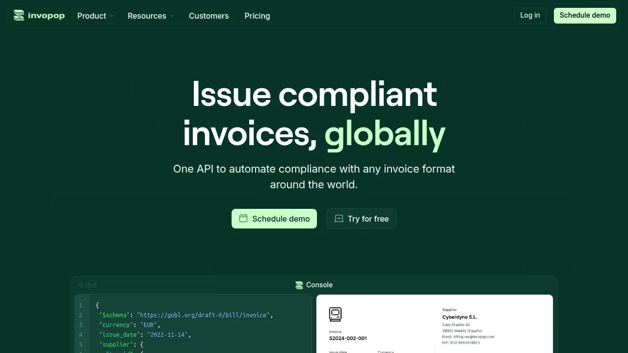 Invopop screenshot