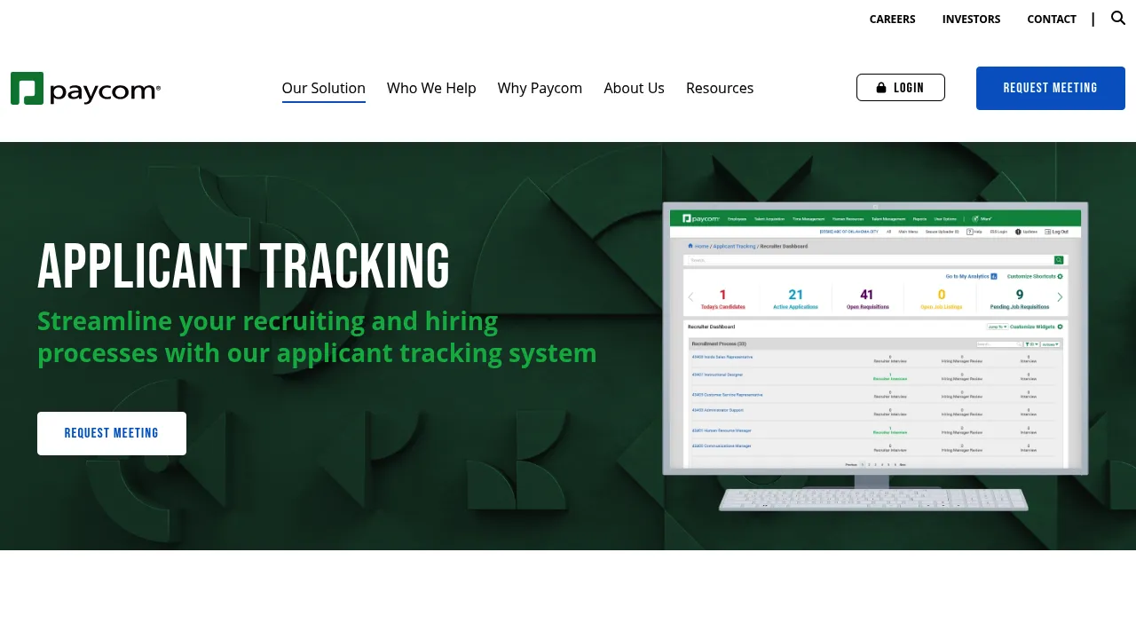 Paycom Applicant Tracking screenshot