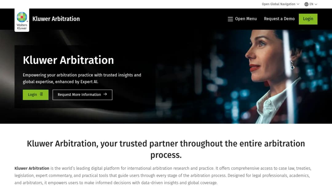 Wolters Kluwer Kluwer Arbitration screenshot