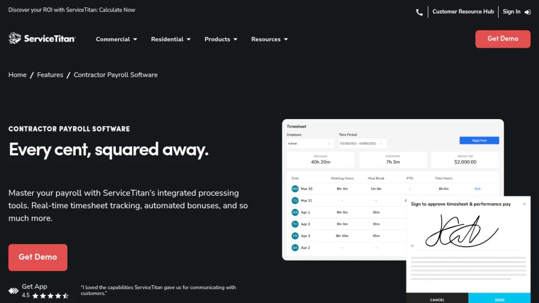 ServiceTitan Automated Commission Tracking screenshot