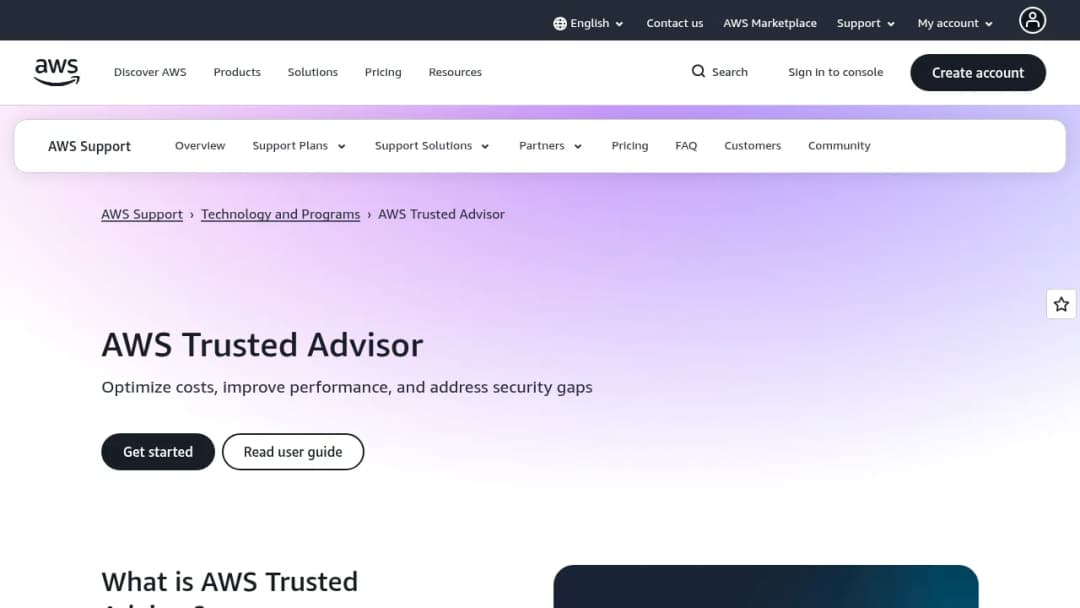 AWS Trusted Advisor screenshot