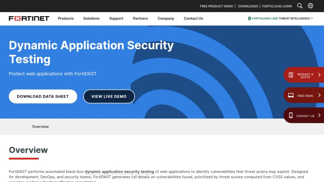 Fortinet FortiDAST screenshot