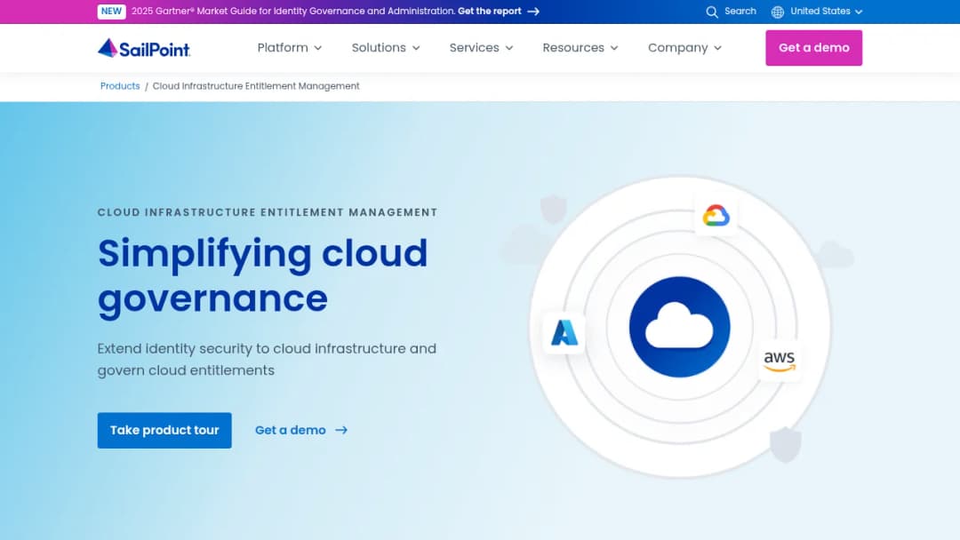 SailPoint Cloud Infrastructure Entitlement Management screenshot