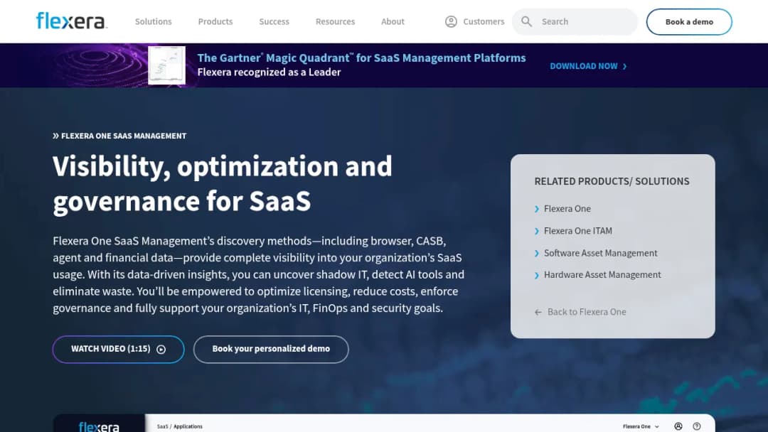 Flexera SaaS Management screenshot