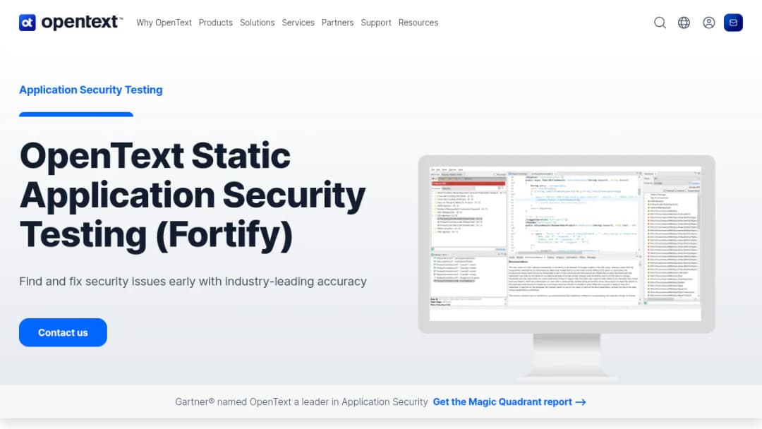 OpenText Static Application Security Testing screenshot