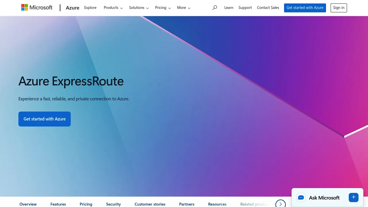 Azure ExpressRoute screenshot