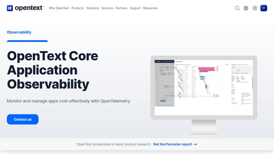 OpenText Core Application Observability screenshot