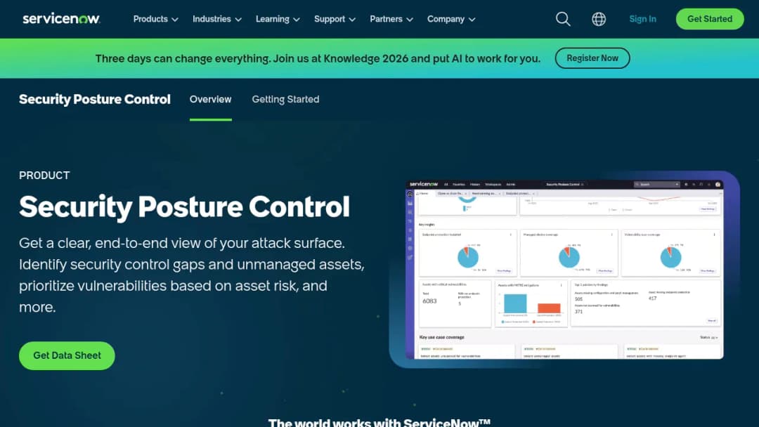 ServiceNow Security Posture Control screenshot
