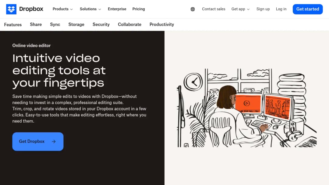 Dropbox Online video editor screenshot