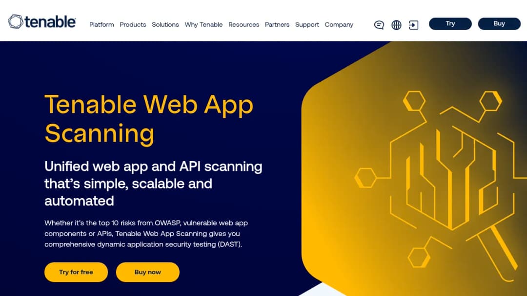 Tenable Web App Scanning screenshot