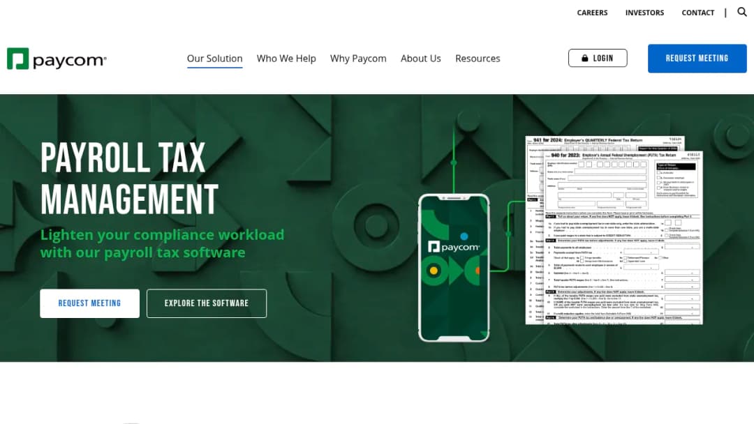 Paycom Payroll Tax Management screenshot