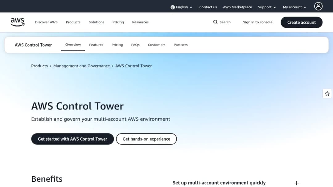 AWS Control Tower screenshot
