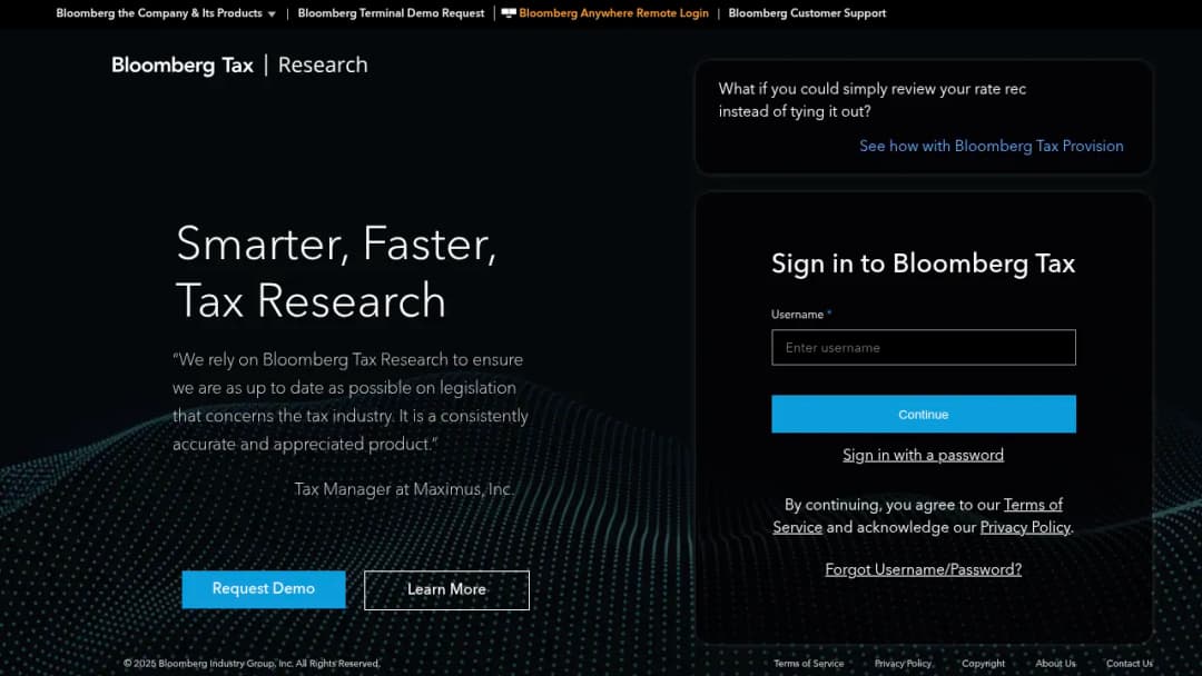 Bloomberg Tax screenshot
