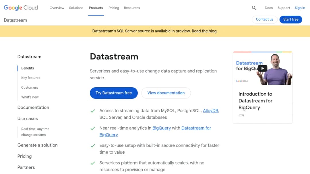 Datastream screenshot
