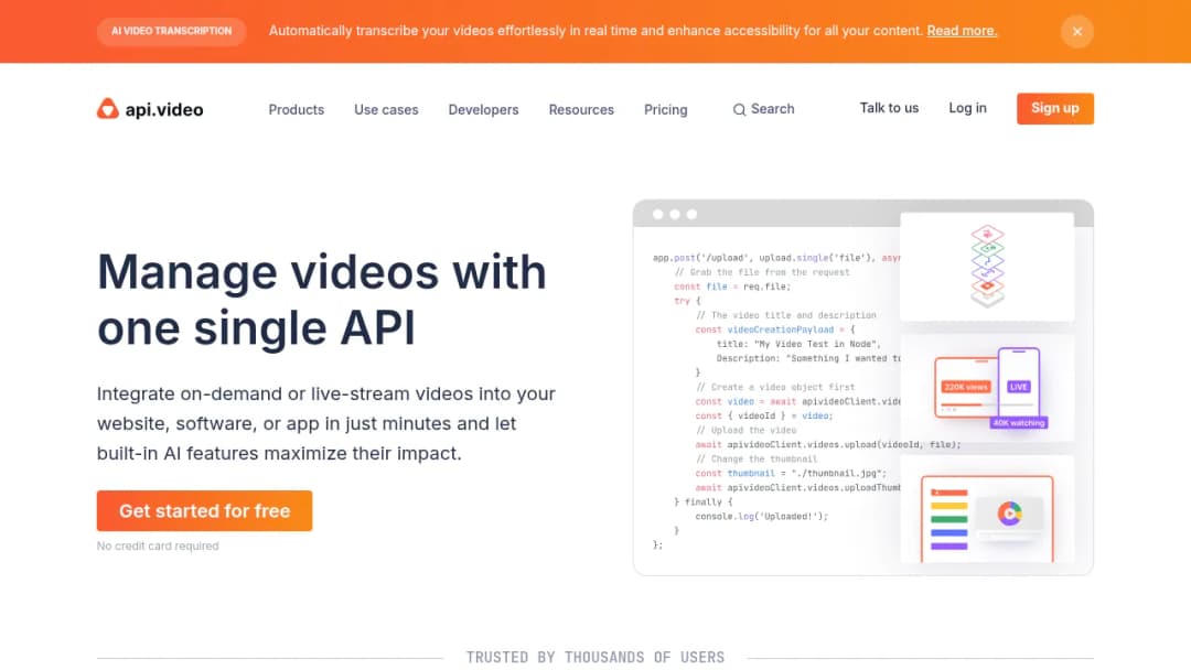 Api.video screenshot