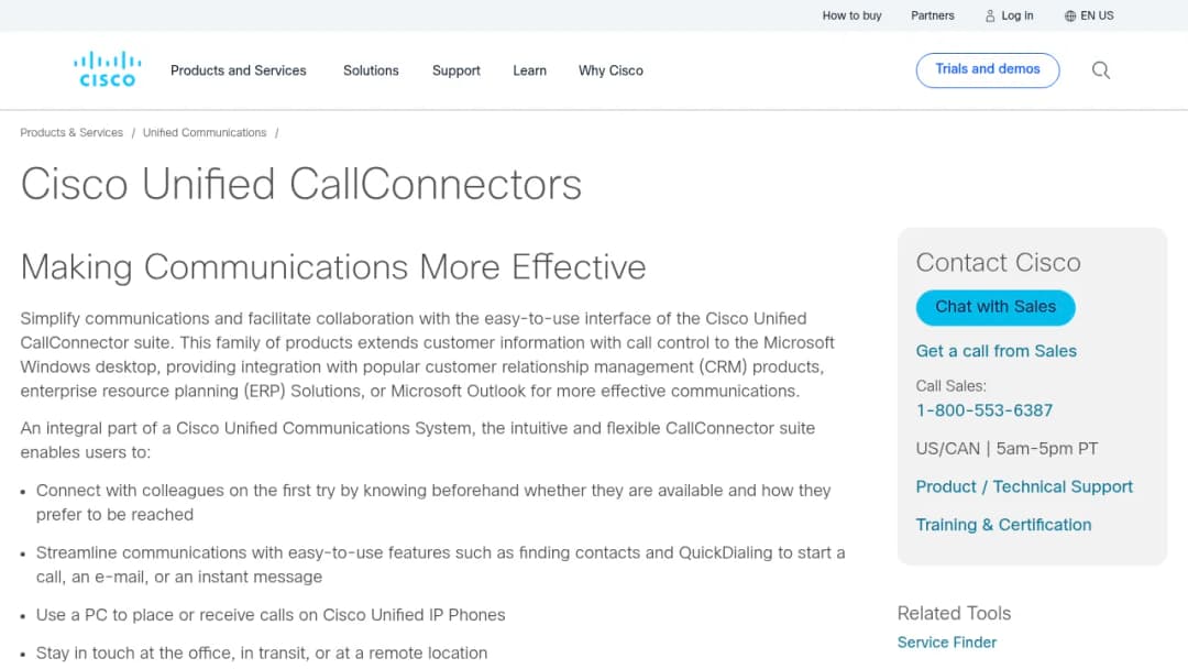 Cisco Unified CallConnectors screenshot