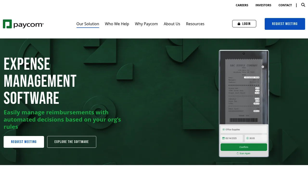 Paycom Expense Management screenshot