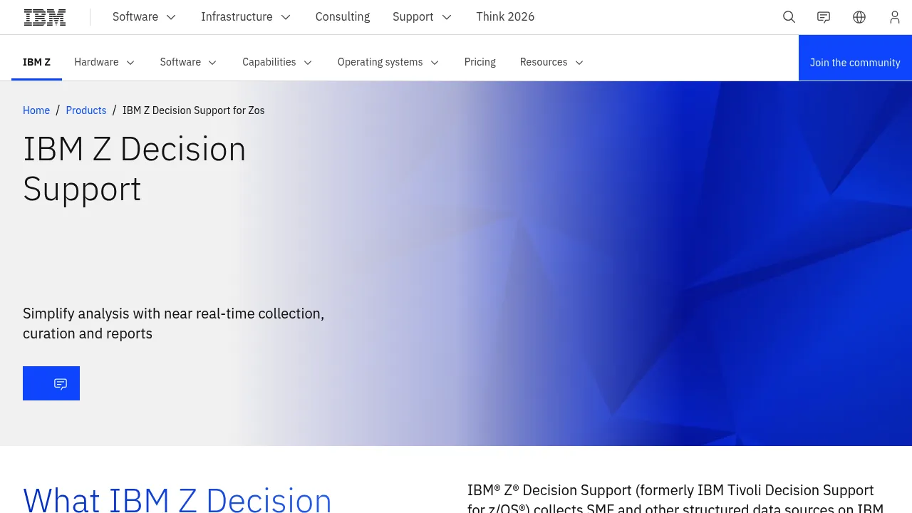 IBM Decision Support for Zos screenshot