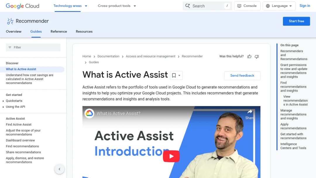 Google Recommender screenshot