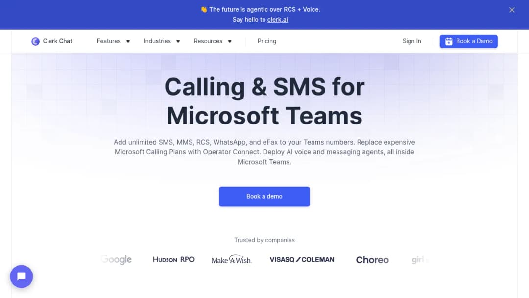 Clerk Chat screenshot